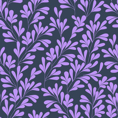 Dark floral seamless pattern. Can be used for wallpaper, pattern fills, web page background,surface textures. Vector illustration.