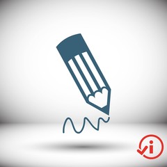pencil icon stock vector illustration flat design