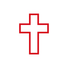 Obraz premium cross icon vector illustration. Flat design style