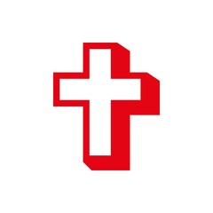 cross icon vector illustration. Flat design style