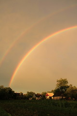 Double rainbow in the village