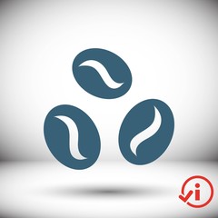  Coffee beans icon  stock vector illustration flat design