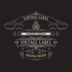 Old vintage card with floral ornament - vector