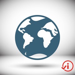 Earth icon stock vector illustration flat design