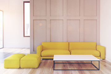 Gray living room, toned