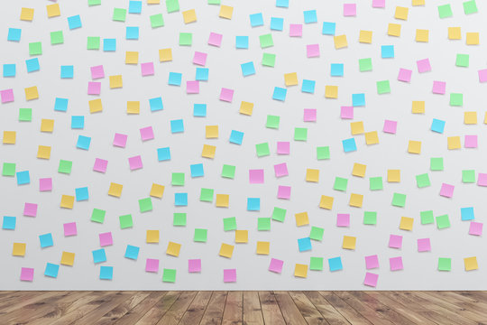 Wall With Colored Sticky Notes