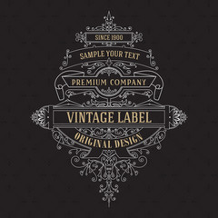 Old vintage card with floral ornament - vector