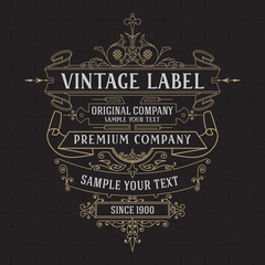 Old vintage card with floral ornament - vector