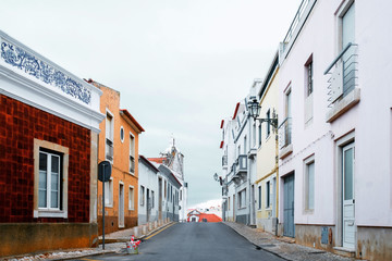 Fototapeta na wymiar old colorful european city street. vintage picture