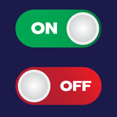 On and Off toggle switch button. Red and green.