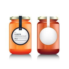 Glass jar with  jam