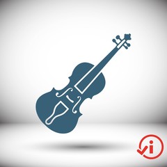 Obraz premium Violin icon stock vector illustration flat design