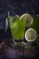 Lemonade from lemon and tarragon