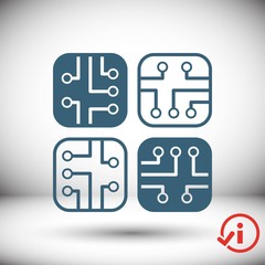 circuit board icon stock vector illustration flat design