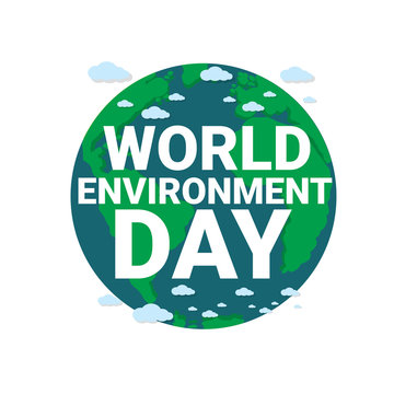 world environment day vector label
