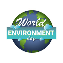 world environment day vector label