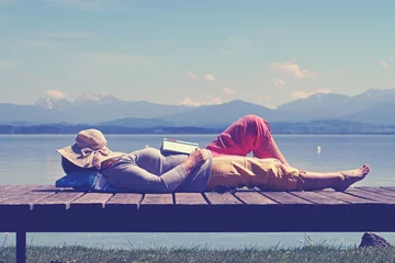 Fotobehang schlafen am See - Auszeit genießen © Jenny Sturm