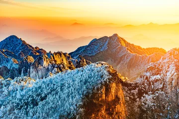 Acrylic prints Huangshan Colorful peaks of Huangshan National park.