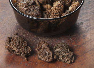 Morel fungus boiled
