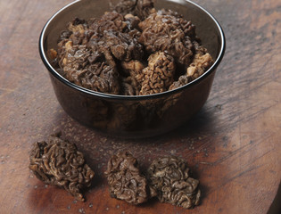 Morel fungus boiled