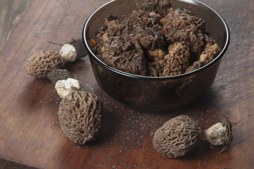 Morel fungus boiled