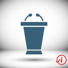 lectern with microphone icon stock vector illustration flat design