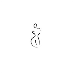 woman line vector illustration