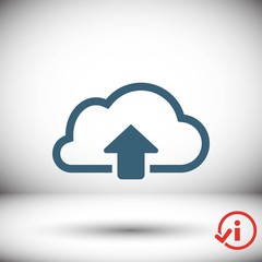 cloud upload icon stock vector illustration flat design