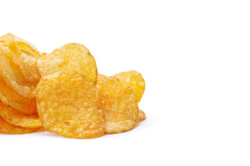 Potato chips isolated on white background