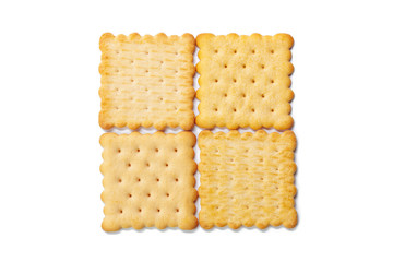 Cracker cookies isolated on white background