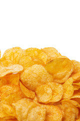 Potato chips isolated on white background