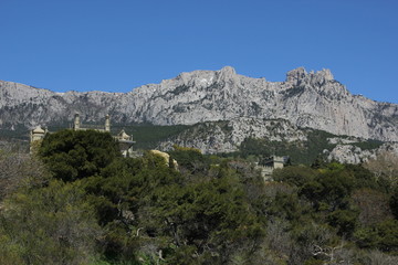 mountain landscape on background of sky