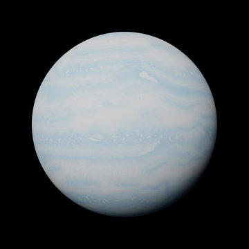 planet Uranus isolated on black background 