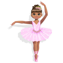 Cute ballerina in a pink tutu - obrazy, fototapety, plakaty
