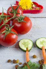 Still life healthy food on a wooden background