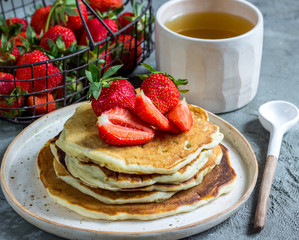 Pancakes with strawberries