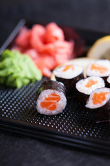Sushi rolls with salmon 