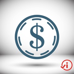 dollar money icon stock vector illustration flat design