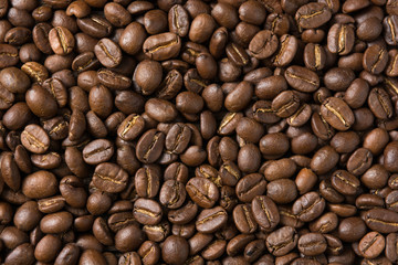 Roasted coffee beans, can be used as a background