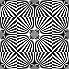 Set of Illusion rays. Vector Illustration. Retro sunburst background. Grunge design element. Black and white backdrop. Good for pictures, wallpapers