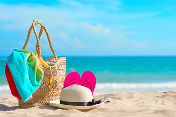 beach accessories on the sands