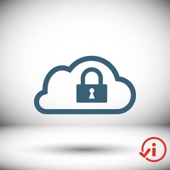 lock cloud icon stock vector illustration flat design