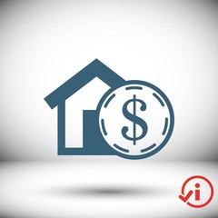 money home dollar icon stock vector illustration flat design