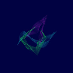 Fototapeta premium Abstract background, smooth color wave line. Illustration of movement of a stylized colored smoke