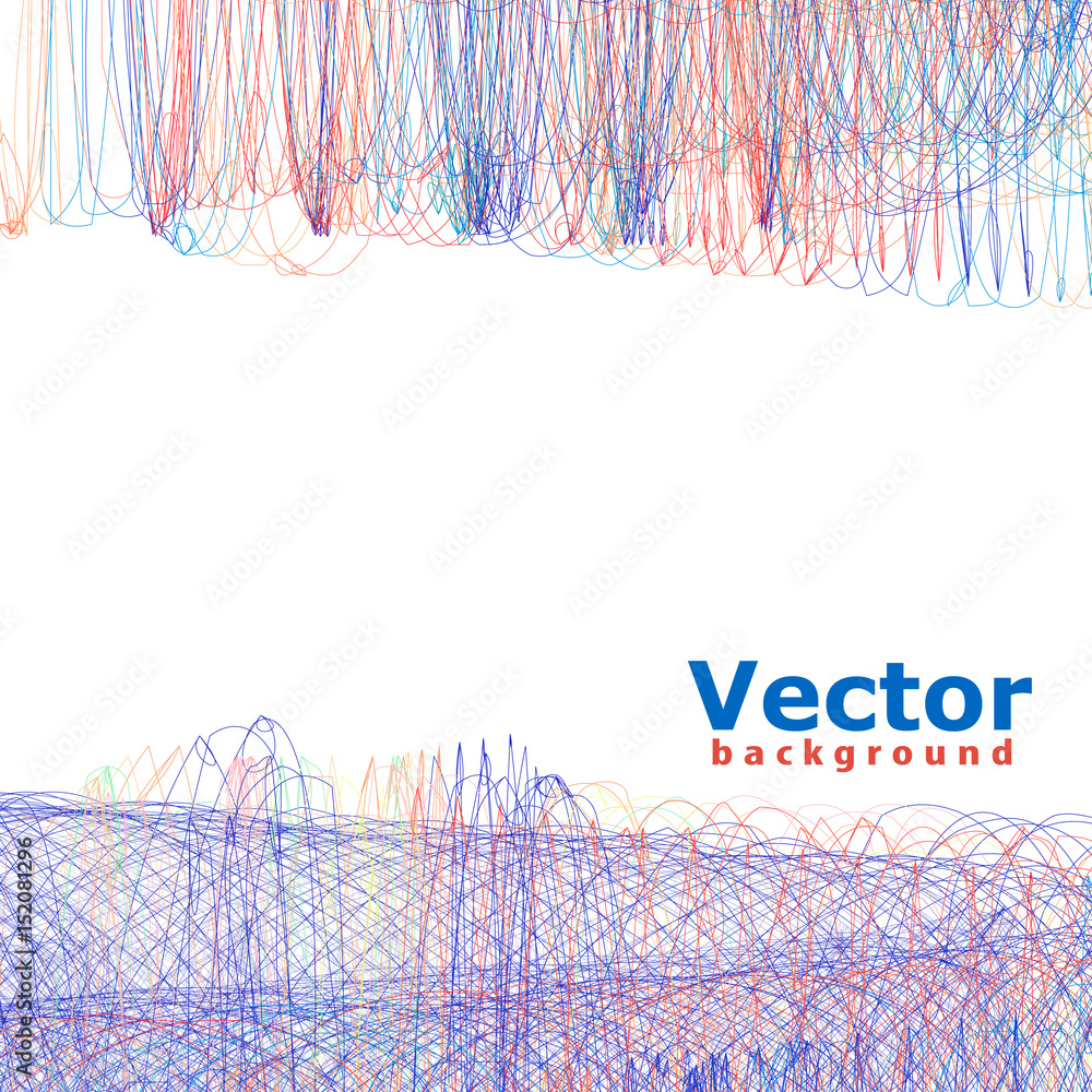 Fototapete Abstract background with thin colorful threads. Vector graphic pattern