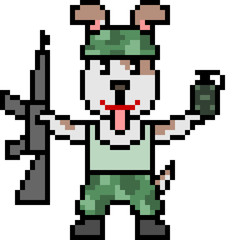 Fototapeta premium vector pixel art soldier