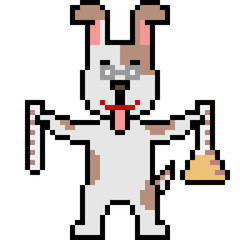 vector pixel art scientist