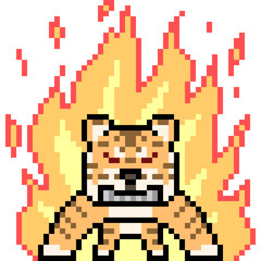 vector pixel art hot tiger