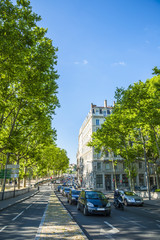 Lyon/vue de rue avec circulation