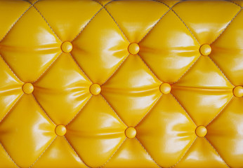 diamond cushion pattern of yellow vintage sofa, texture and background